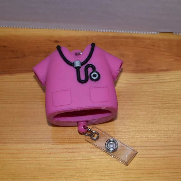 Pre-Owned Pink medical Scrub Field Hand Sanitizer Case Pocket Holder W/ Clip - Picture 3 of 10